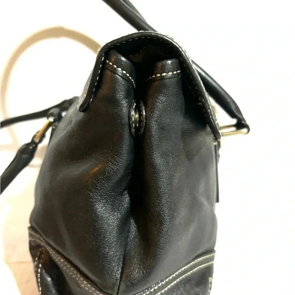 Coach vintage black leather shoulder handbag - Picture 5 of 12